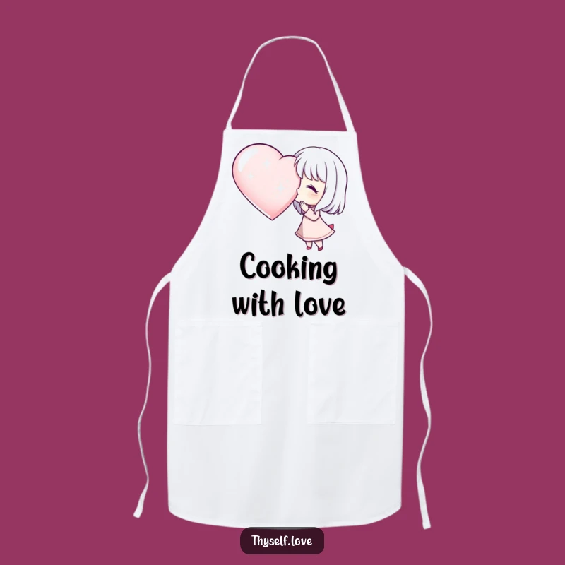 Funny Kitchen Apron: Kissing Character's Love