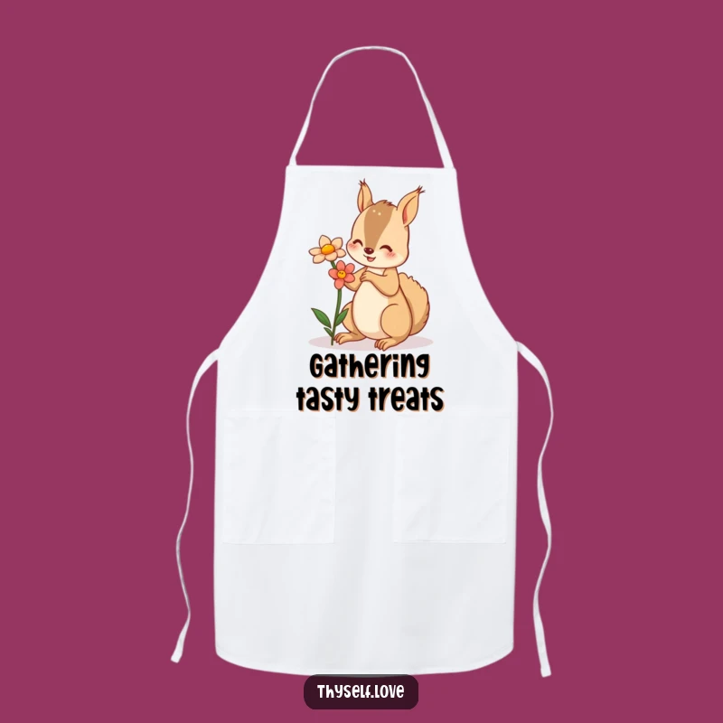 Funny Squirrel Flower Apron: Garden Chic Wear, Unique Funny Gift