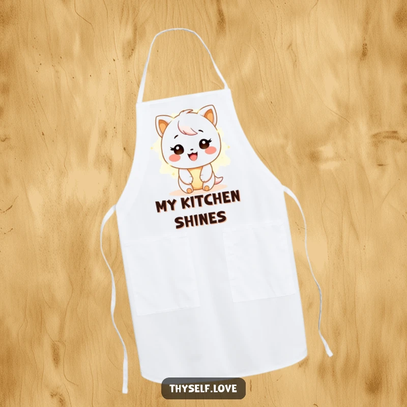 Funny Apron: A happy character glows warmly, a humorous and bright addition to any kitchen ensemble.