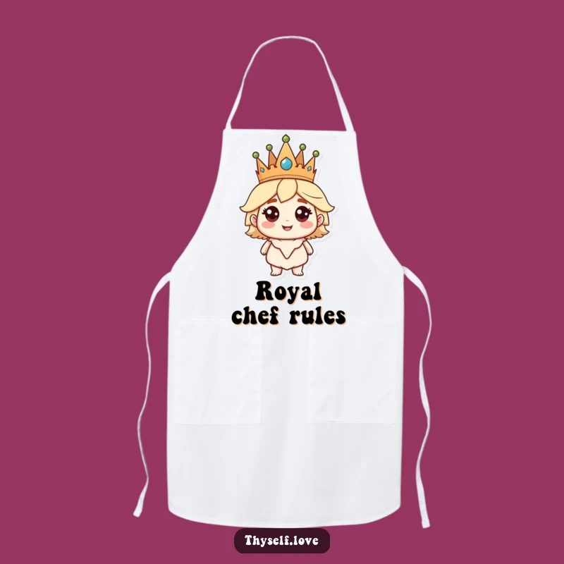Funny Kitchen Apron: Crowned Character's Confident Cook