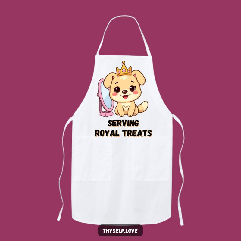 Funny Dog Crown Mirror Apron: Cook Like Royalty in this Adorable Tee
