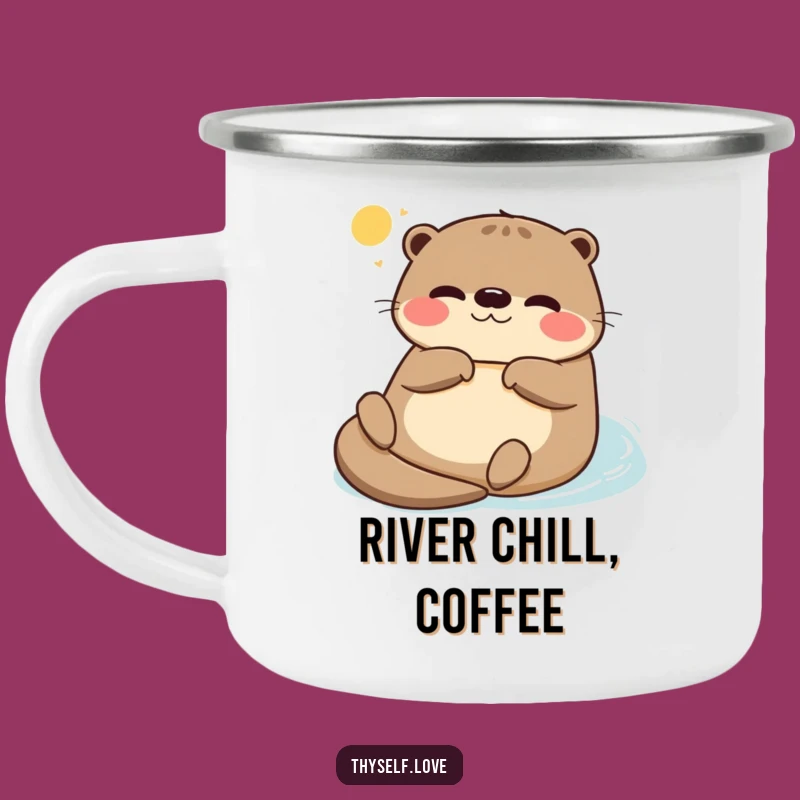 Funny Otter Sunbathing Camping Mug: Chill Otter, Outdoor Relaxation, Funny Gift