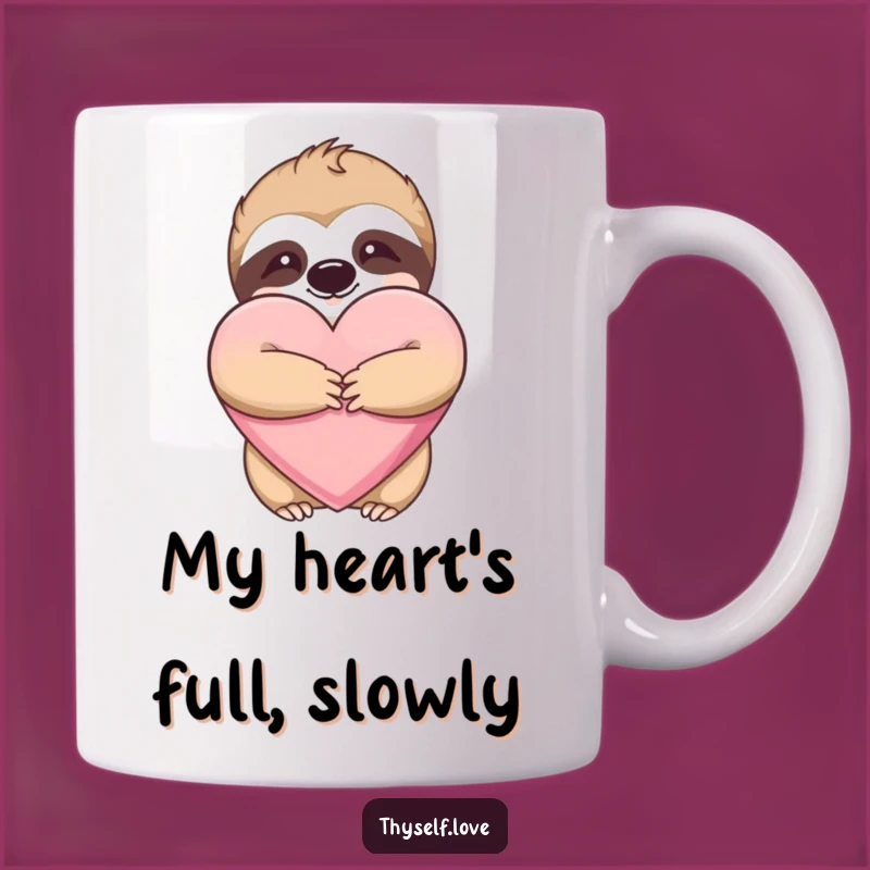 Funny Sloth Hugging Heart Mug - The Ultimate Cozy & Sweet Gift