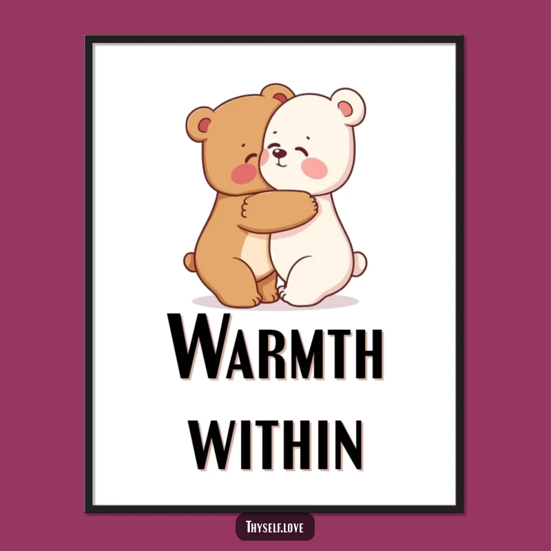 Funny Bear Hug Digital Art: Decorate with Warmth and Self-Love