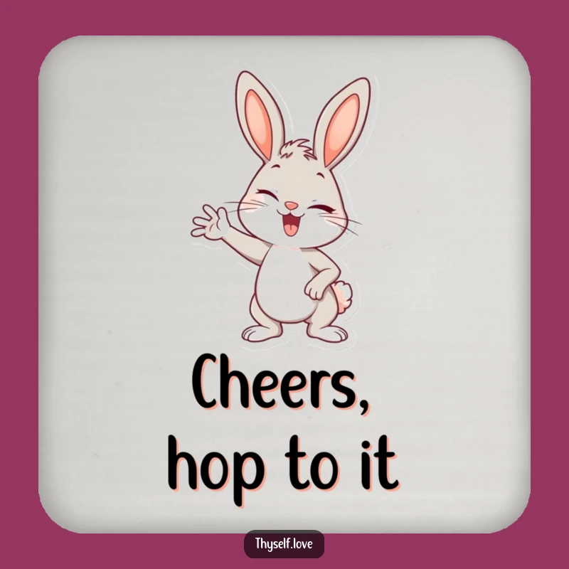 Protective Funny Bunny Coaster: Confident Wink - Drink Funny Gift!