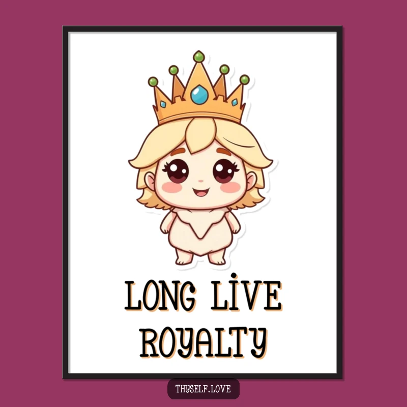 Funny Art Poster: Crowned Character's Confident Smile