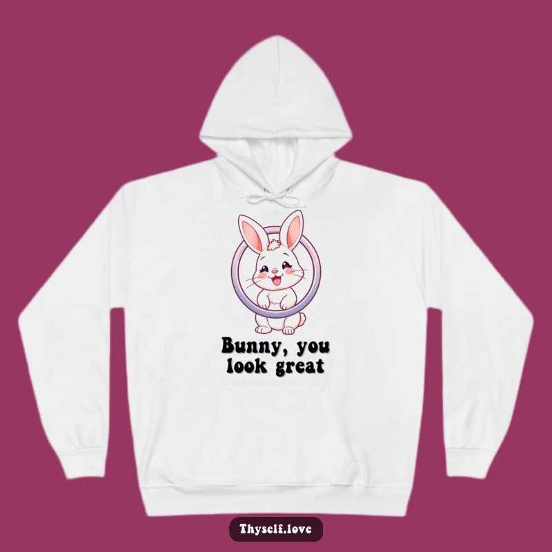Funny Bunny Mirror Hoodie: Cozy Confidence Wear, Ideal Funny Gift