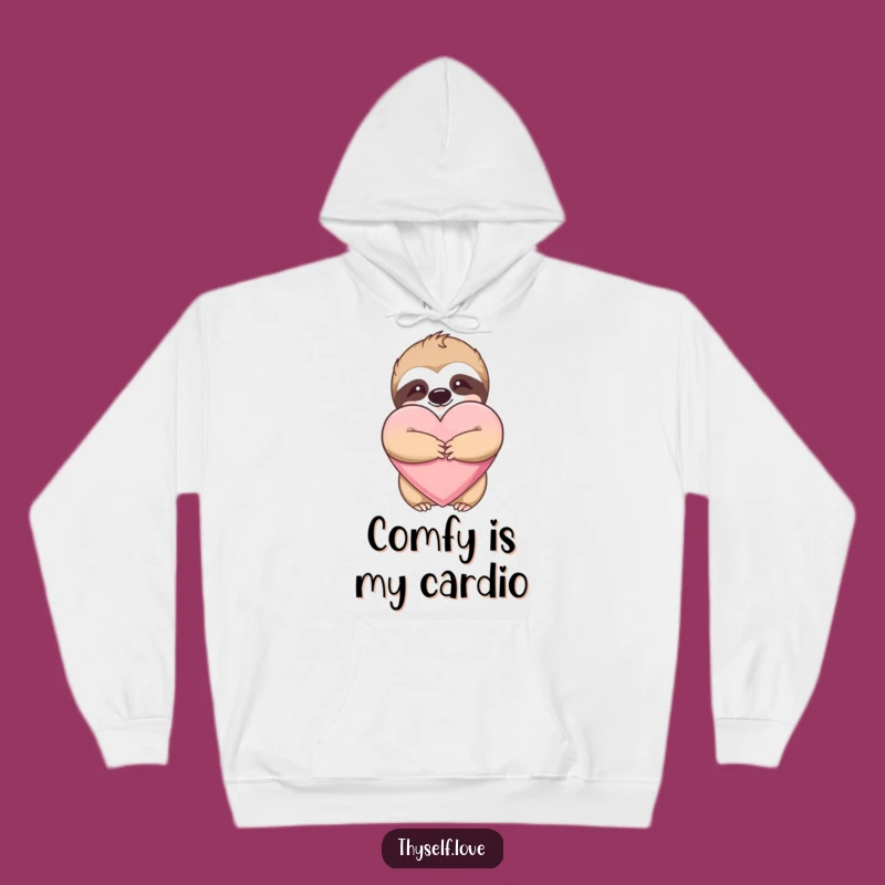 Funny Cozy Sloth Hugging Heart Hoodie - Warm & Hilarious Gift Idea