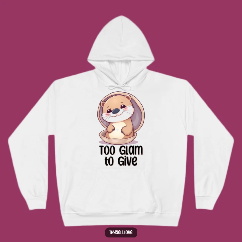 Cozy Funny Otter Hoodie: Smiling Otter Self-Adoration - Warm and Funny Gift!