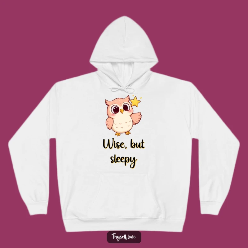 Cozy Funny Owl Night Hoodie - Starry Eyed Joy Funny Gift