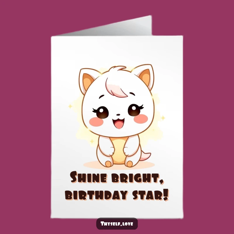 Free Printable Birthday Card: Happy Glowing Character Celebration!