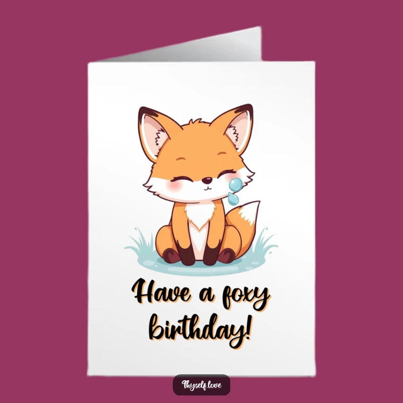 Free Printable Fox Dewdrop Birthday Card: Dazzling Downloadable Gift for Joy!