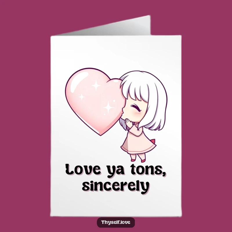 Free Printable Thank You Card: Kissing Heart, Grateful Love!