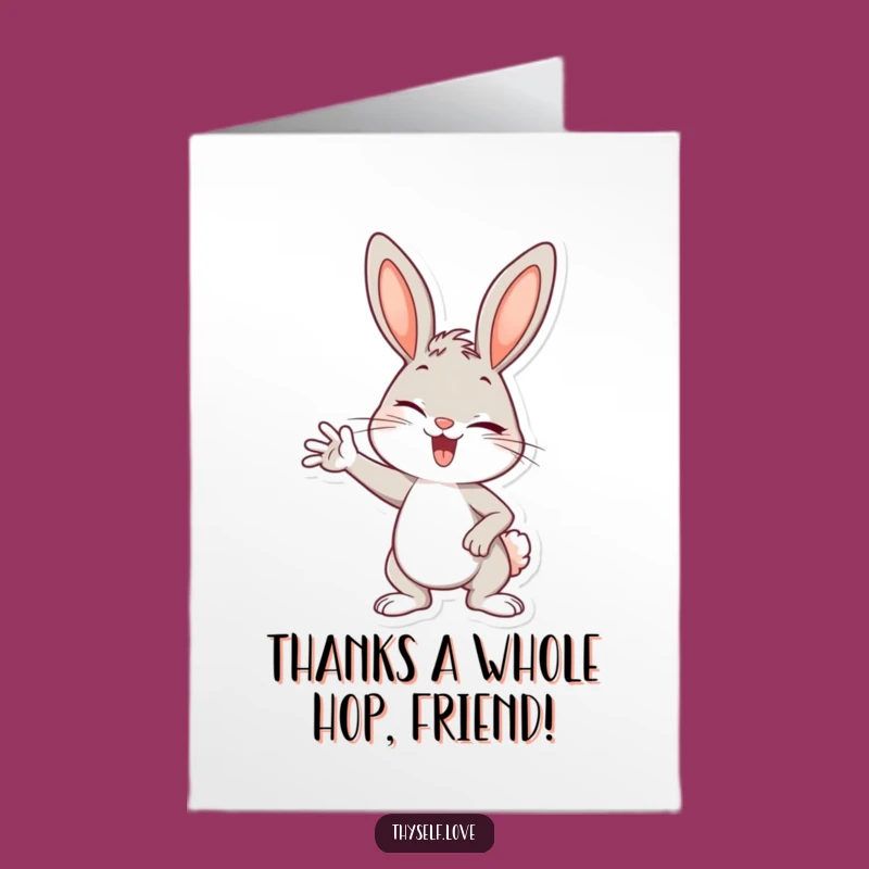 Free Printable Thank You Card: Bunny's Cheeky Thanks, Downloadable & Print-at-Home!