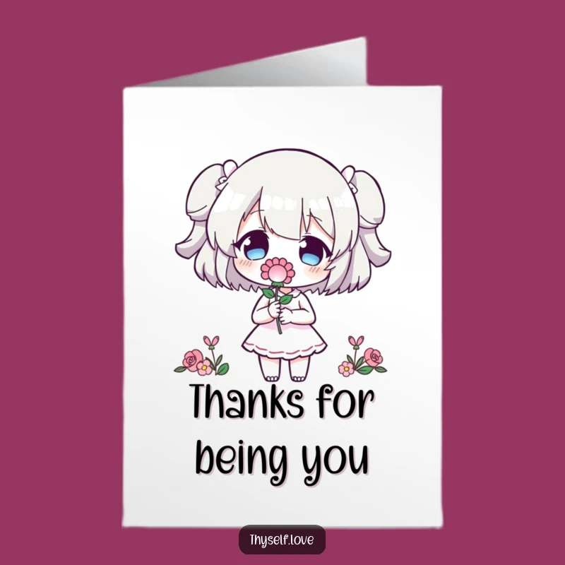 Free Printable Thank You Card: Funny Flower Silhouette Gratitude!