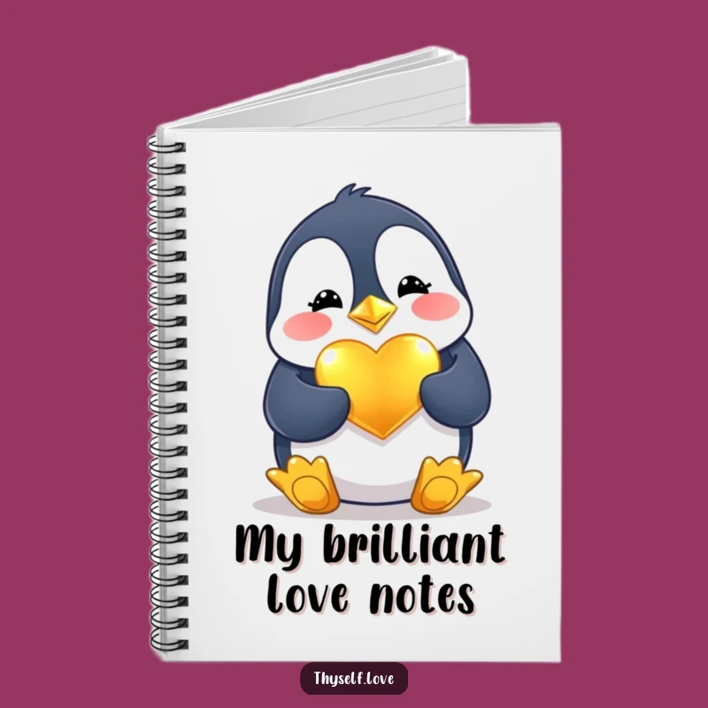 Funny Penguin Heart Notebook: Record Your Thoughts with Affectionate Fun