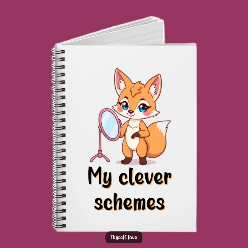 Funny Fox Vanity Mirror Notebook: Jot Down Your Stylish Thoughts