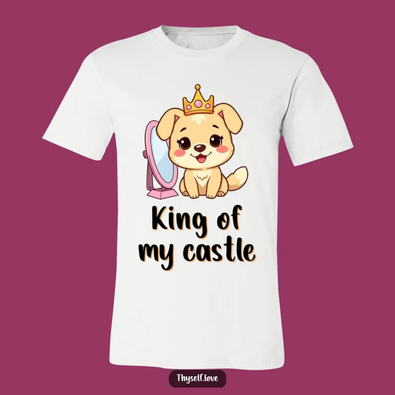 Funny Dog Crown Mirror T-Shirt: Wear Your Royal Swagger with Pride