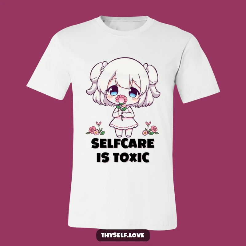 Funny Self-Love T-Shirt: Character Offers Flower to Silhouette