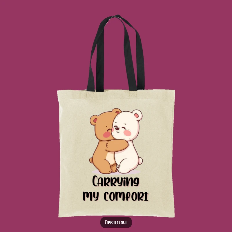Funny Bear Hug Tote Bag: Carry Your Comfort in this Adorable Bag
